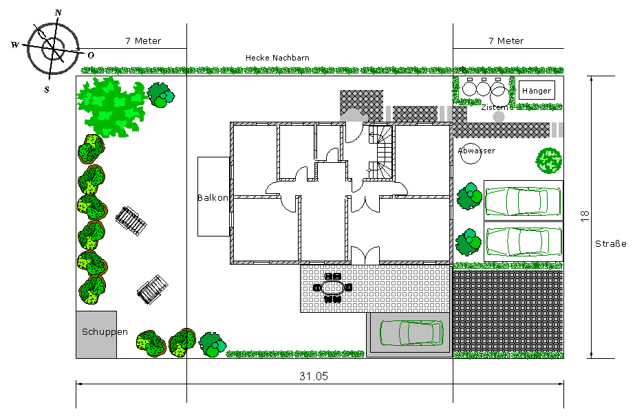 Plan des Grundstückes